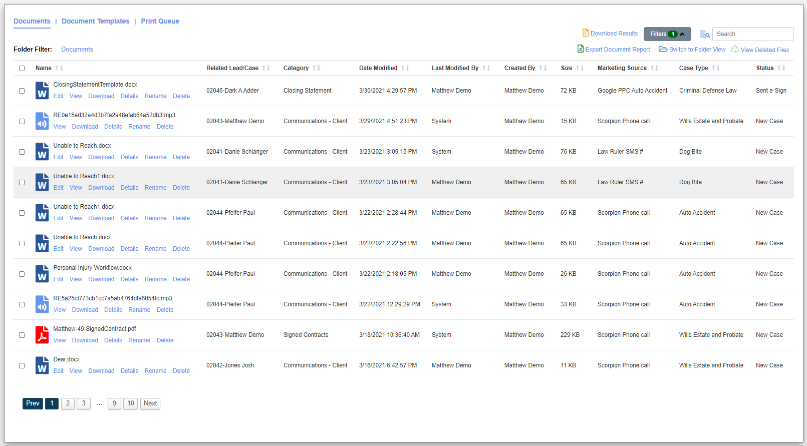 screenshot of Law Ruler Software